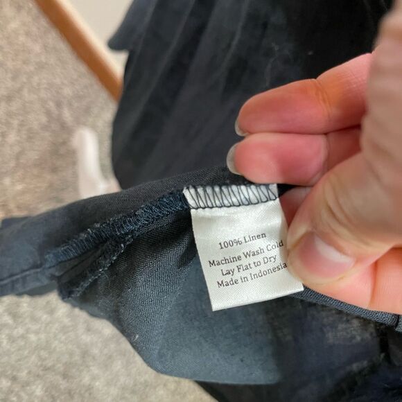 Lilya Gray 100% Linen Button Up Short Sleeve Shirt Dress S - Picture 7 of 7